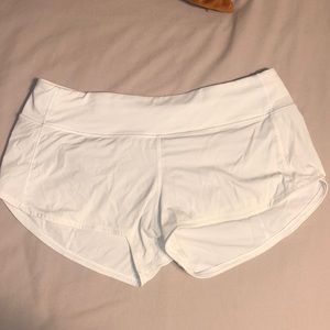 LuLu lemon white speed up shorts